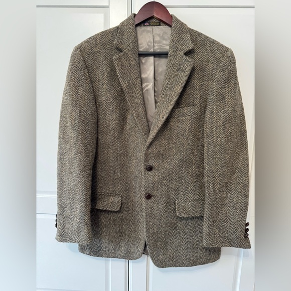 Harris Tweed Hardwick Clothes 100% Wool Men's Classic Herringbone Blazer